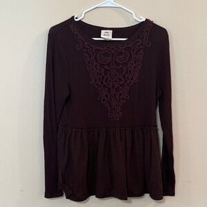 Knox Rose Deep Burgundy Lace Blouse